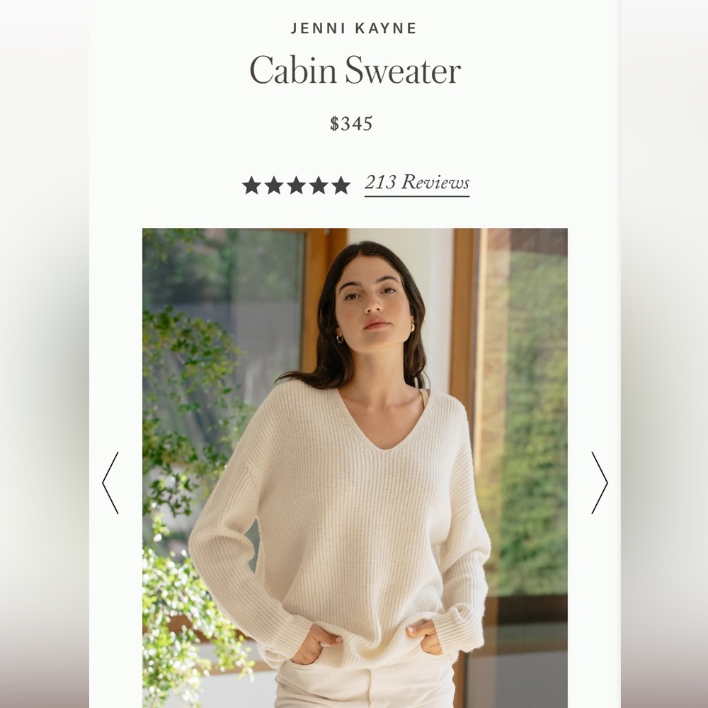 Jenni Kayne - Cabin Sweater - Size XS (ivory)